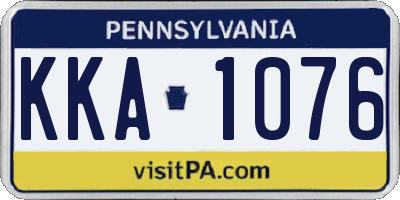 PA license plate KKA1076
