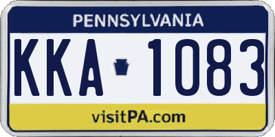 PA license plate KKA1083