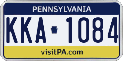 PA license plate KKA1084