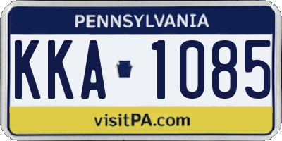 PA license plate KKA1085
