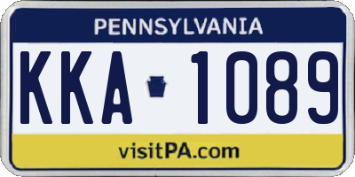 PA license plate KKA1089