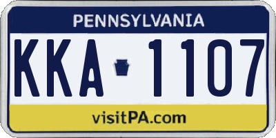 PA license plate KKA1107
