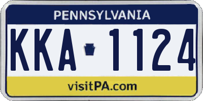 PA license plate KKA1124