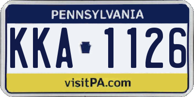 PA license plate KKA1126