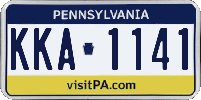 PA license plate KKA1141