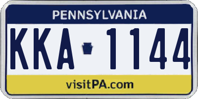 PA license plate KKA1144