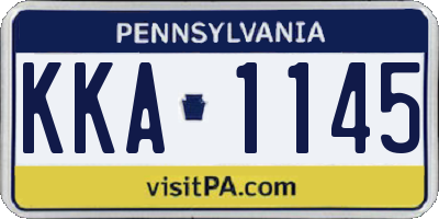 PA license plate KKA1145