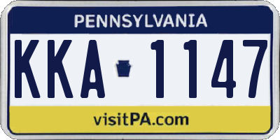 PA license plate KKA1147