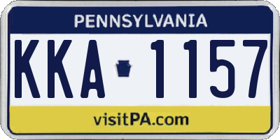 PA license plate KKA1157