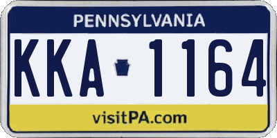 PA license plate KKA1164