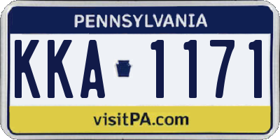 PA license plate KKA1171