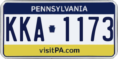 PA license plate KKA1173