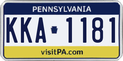 PA license plate KKA1181