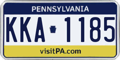 PA license plate KKA1185