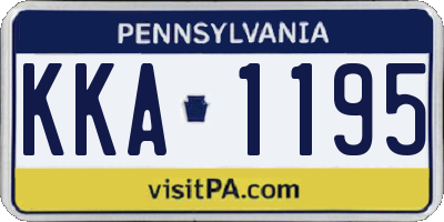 PA license plate KKA1195