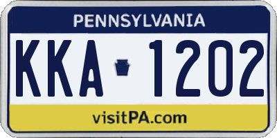 PA license plate KKA1202