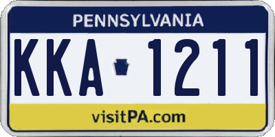 PA license plate KKA1211