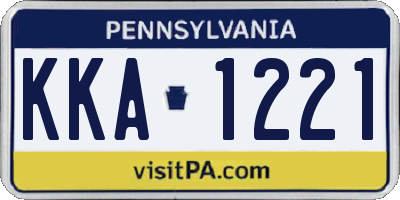 PA license plate KKA1221