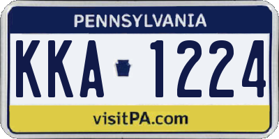 PA license plate KKA1224