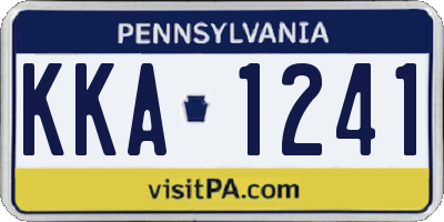PA license plate KKA1241