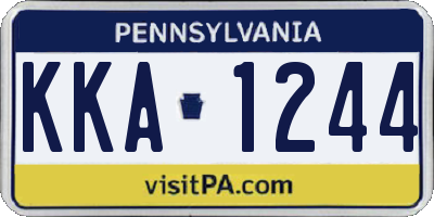 PA license plate KKA1244