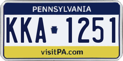 PA license plate KKA1251