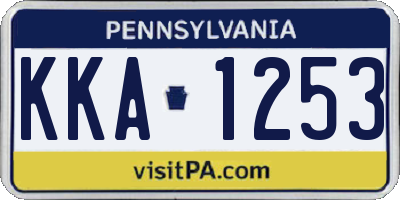 PA license plate KKA1253