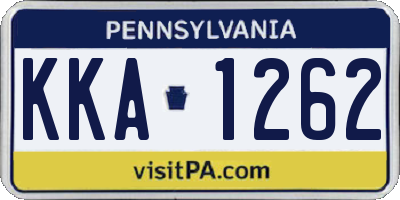 PA license plate KKA1262