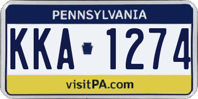 PA license plate KKA1274