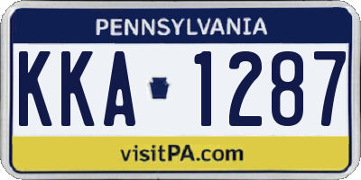 PA license plate KKA1287