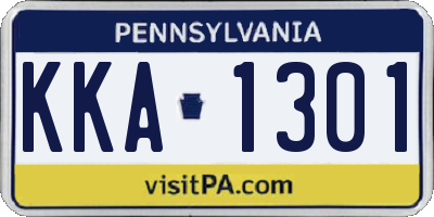 PA license plate KKA1301