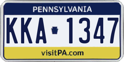 PA license plate KKA1347