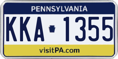 PA license plate KKA1355