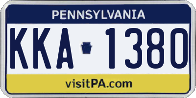 PA license plate KKA1380