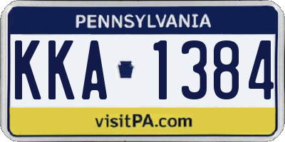 PA license plate KKA1384