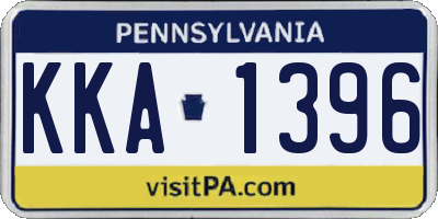 PA license plate KKA1396