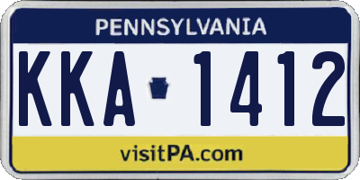 PA license plate KKA1412