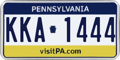 PA license plate KKA1444