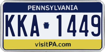 PA license plate KKA1449
