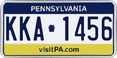PA license plate KKA1456