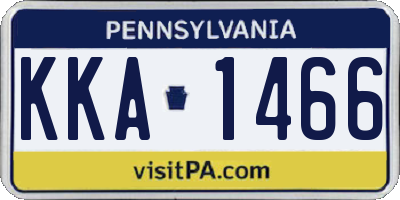 PA license plate KKA1466