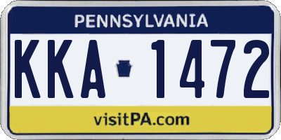 PA license plate KKA1472