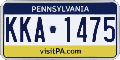 PA license plate KKA1475