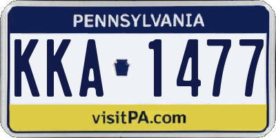 PA license plate KKA1477