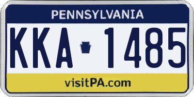 PA license plate KKA1485