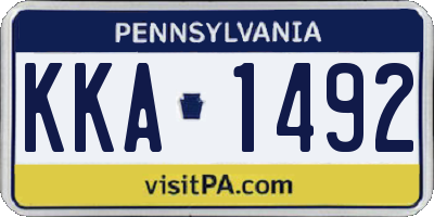 PA license plate KKA1492