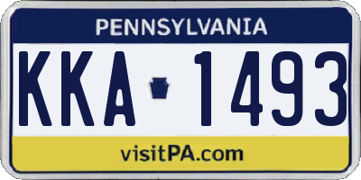 PA license plate KKA1493