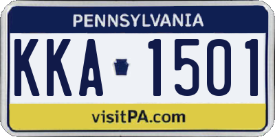 PA license plate KKA1501