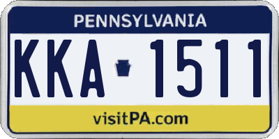 PA license plate KKA1511