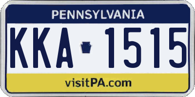 PA license plate KKA1515